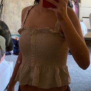 cropped ruffle tank top